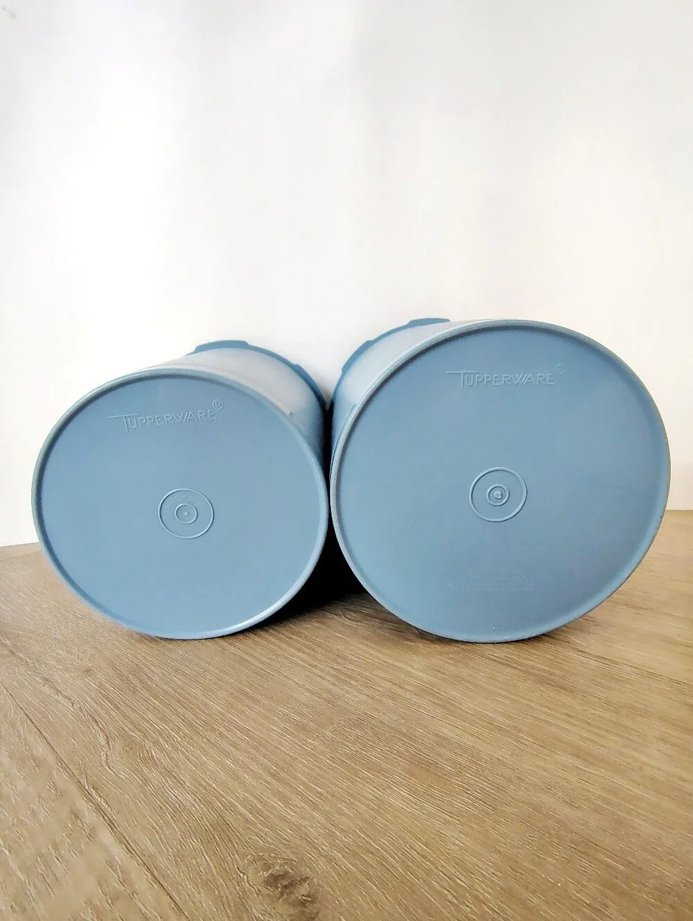 Vintage Tupperware Country Blue Canister Set of Four with Lids